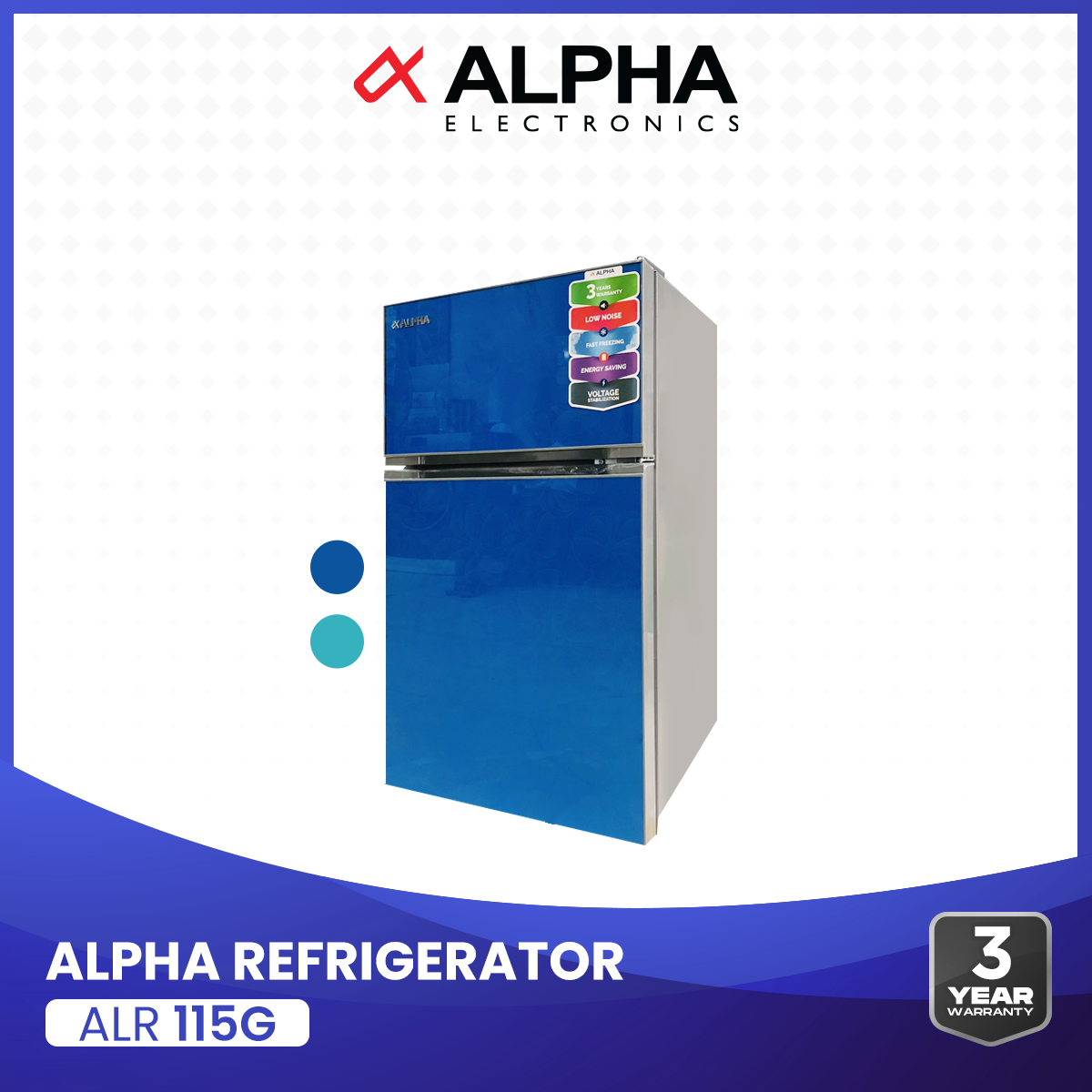 Alpha Two Door Refrigerator (ALR115G)