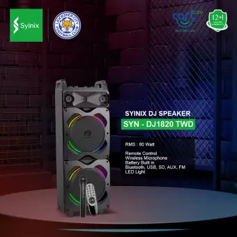 Syinix DJ Speaker 80 Watts (SYN-DJ1820 TWD)