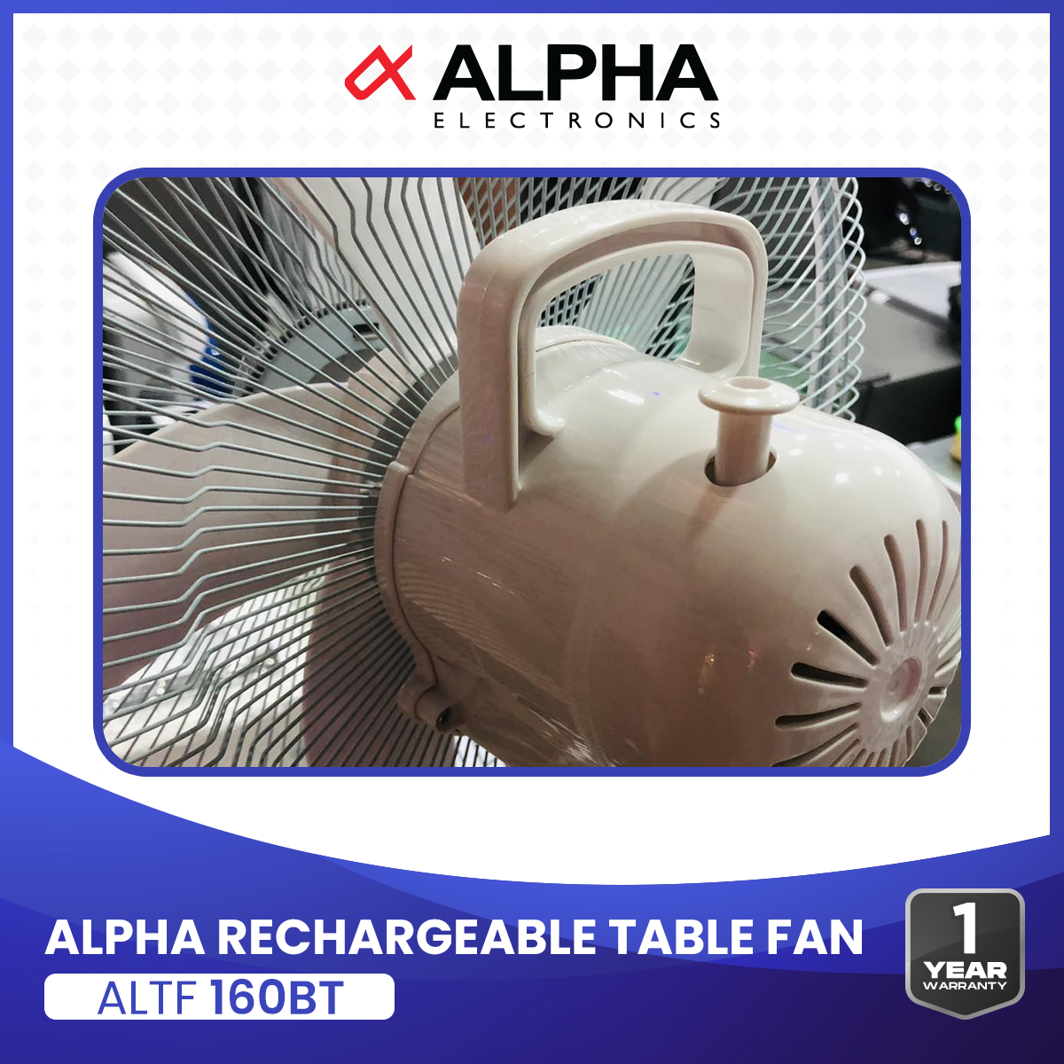 Alpha Rechargeable Table Fan (ALTF 160 BT) - Image 2